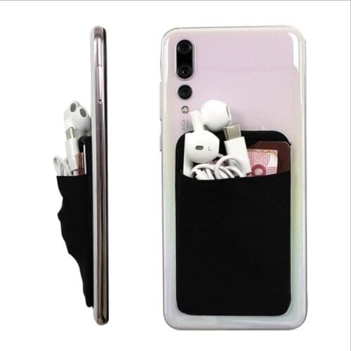 Fashion elastic stretch adhesive cell card pocket for phone ID credit card holder pocket wallet card holder for back of phone