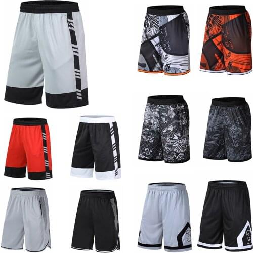 Mens Shorts with Zipper Pockets Basketball Elastic Sports Pants Outdoor Jogging Fitness Training Shorts Sweatpant Leaving Beach