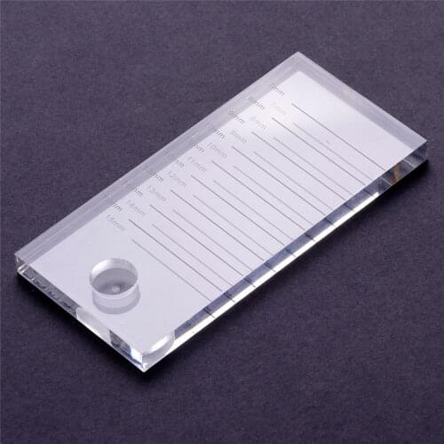 False Eyelashes Stand Pad Lashes Holder with Tick Mark Fake Lashes Extensions Crystal Glass Adhesive Glue Pallet