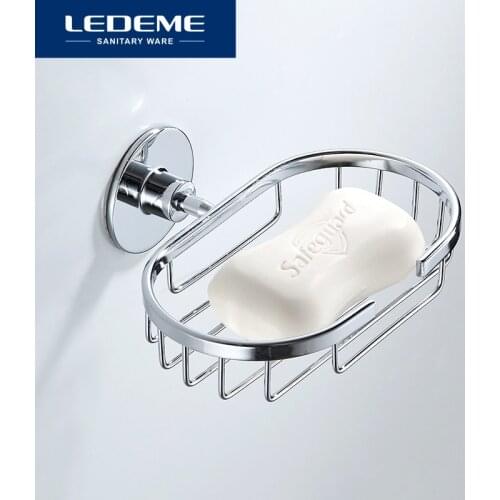LEDEME Soap Rack Wall Mounted Stainless Steel Soap Holder Soap Sponge Dish Bathroom Accessories Soap Dishes L5702-1