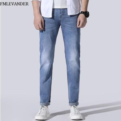 New 2019 Plus Size 44 46 Pure Color Denim Pencil Pants Men Brand Skinn Jeans Homme Jean de hombre