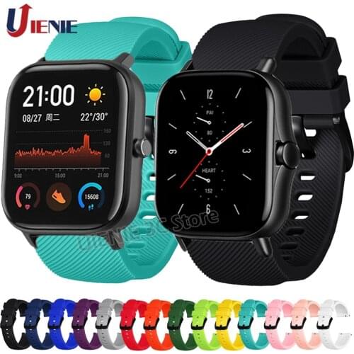 Silicone Watchband for Xiaomi Huami Amazfit GTS 2 mini/BIP U Pro / Bip Lite/GTR 42mm Strap Smart Watch Band Sport Wristband