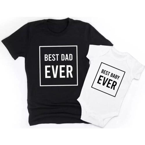Daddy and Me Shirts Family Matching Clothes Best Dad Ever Best Baby Ever Fathers Day Shirts Our First Fathers Day Tees