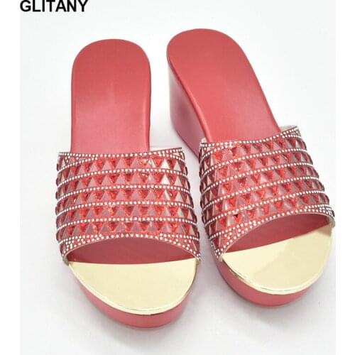 Platform Wedges Slippers Women Sandals Female Shoes with Rhinestone New Fashion Heeled Shoes Casual Summer Slides Slippers Women