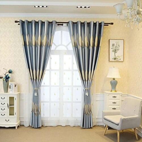 Curtains for Living Room American New Style Silk Brocade Full Shading Living Room Balcony Shading Cloth Dining Room Bedroom