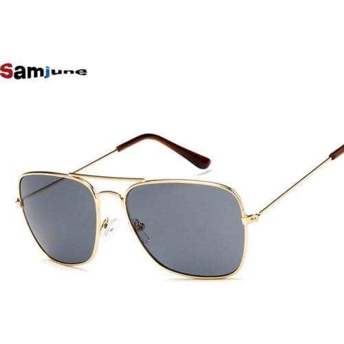 Samjune Men Square Flat Lenses Aviation Sunglasses Brand Designer New Vintage Women Pink Mirror Driving Sun Glasses