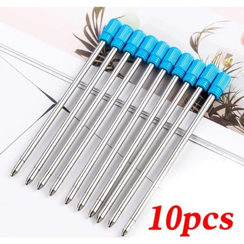 10PCS 70MM Crystal Pen Refill Short Refill 7CM Blue Black Metal Pen Ballpoint Pen Refill School Supplies Office Stationery
