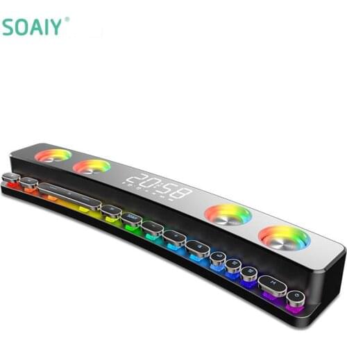 LED Wireless Game Bluetooth Speaker for Computer Soundbar 3DStereo Music Centre Subwoofer Home Theatre Clock Loudspeaker 3600mAh