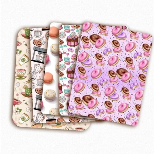 Polyester Cotton Fabric By The Yard Cartoon Macaroon Printed Cloth Sewing Materials Clothes Dress Making Diy Crafts 45*145cm/Pc