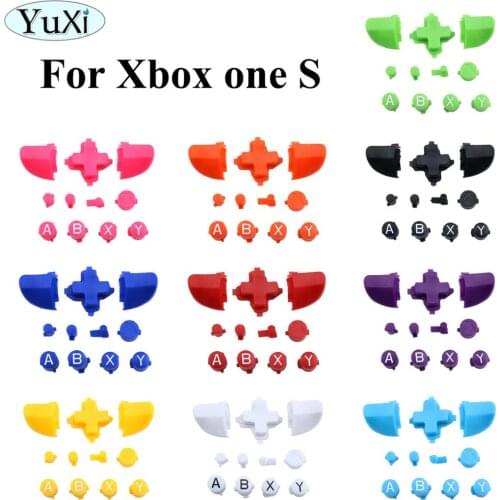 YuXi Solid RB LB Bumper RT LT ABXY Trigger Buttons Mod Kit for Microsoft for Xbox One S Slim Controller Analog Stick Dpad
