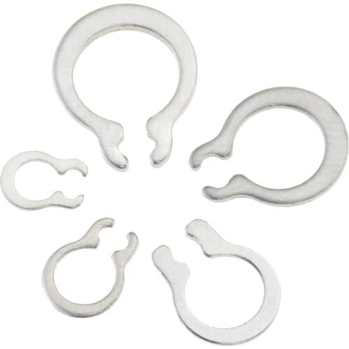 100PCS GB894 M3-M7 M6 Gourd Type Washer 304 Stainless Steel C-type Elastic Ring External Circlip Snap Retaining For Type A Shaft