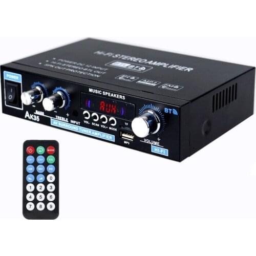 2*60W Bluetooth-Compatible FM Mp3 Player Audio Power Amplifier Equalizer HiFi Class D Digital Mp3 Decoder Music AMP AC110-240V