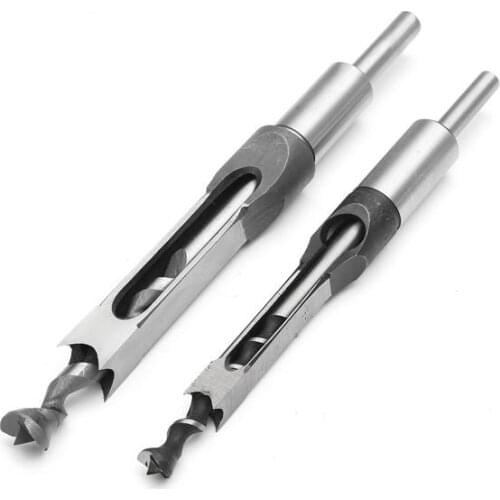 2pcs 10mm/16mm Square Hole Saw Drill Bit Mortising Chisel Auger Wood Working Tool