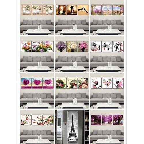 3 Pcs/Set DIY Oil Painting by Numbers Triptych Pictures Coloring Landscape Abstract Paint Wall Sticker Home Decor