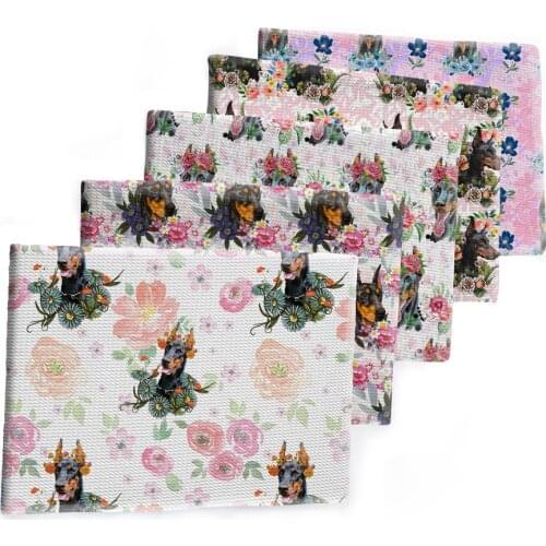 50*145cm Cartoon Dog Doberman Bullet Textured Liverpool Patchwork Tissue Kids home textile