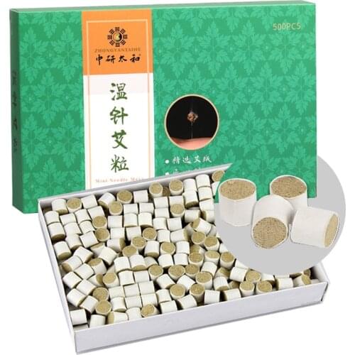 500 Moxa Rolls for Warm Needle Acupuncture with Anti-hot Foil Sheet Mini Needle Moxa Body Point Dredge Meridian Relieve Pain