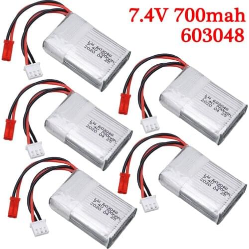 RC Drone Lipo Battery For MJXRC X600 F46 X601H JXD391V aircraft 7.4V 700mAH 2S battery For FT007 RC boat FX059 F1 Syma Aircraft