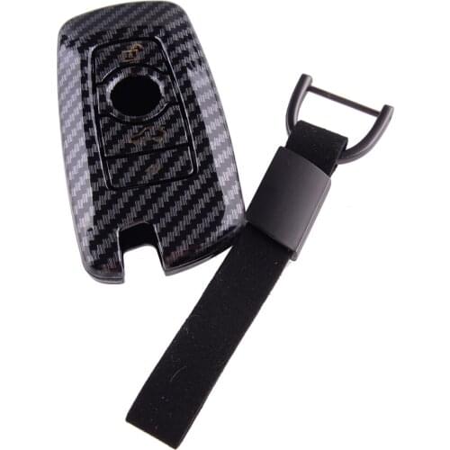 Car 4 Button Key Cover Case Shell Fob Accessories Fit For BMW 1 2 3 4 5 6 7 Series X3 X4 Carbon Fiber Style