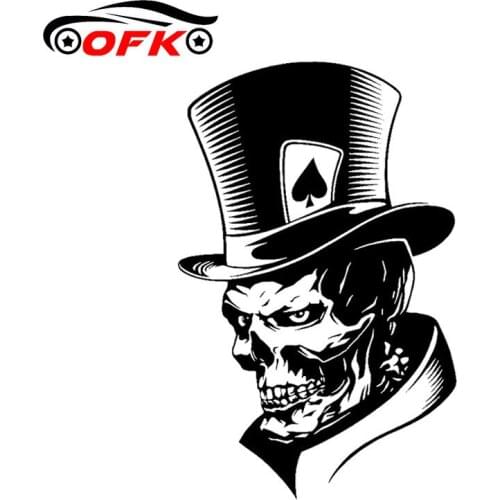 Car Stickers Decor Motorcycle Decals Joker Skeleton Skull Playing Decorative Accessories Creative Waterproof PVC,18cm*11cm