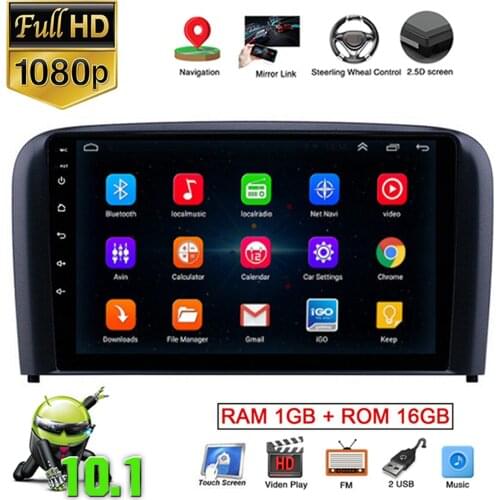 9" Android 10.1 Car DVD Player GPS Navigation Car Radio Stereo WIFI for Volvo S80 2004-2006 Car Multimedia Mp5 Player 2 Din