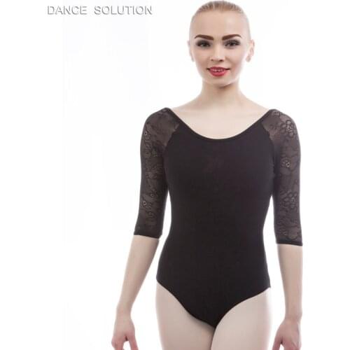 Free Shipping 2 Colors Ballet Leotard Dancewear Lace Sleeves Adult & Female Practice Clothing Ballerina Costumes 01D0024