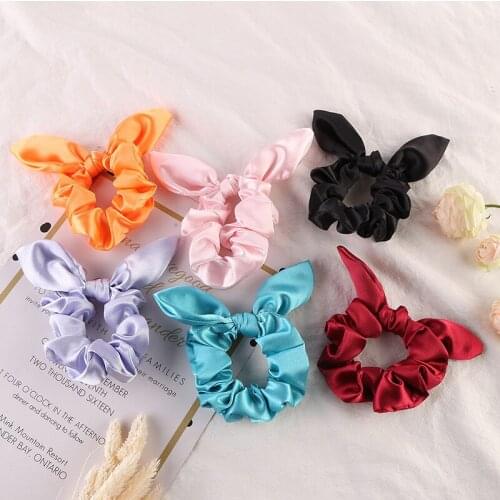 Free shipping Fashion women wire knot bow Hair bands rabbits ear hair scrunchies girls hair Tie Accessories Ponytail Holder