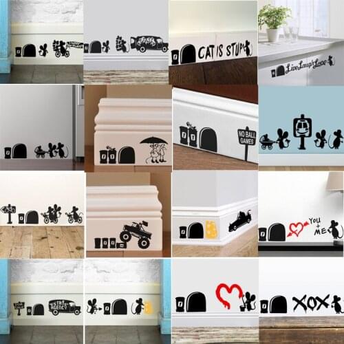 Black Mouse 3d Vivid Hole Car Wall Stickers Decal Home Decals Bedroom Decor