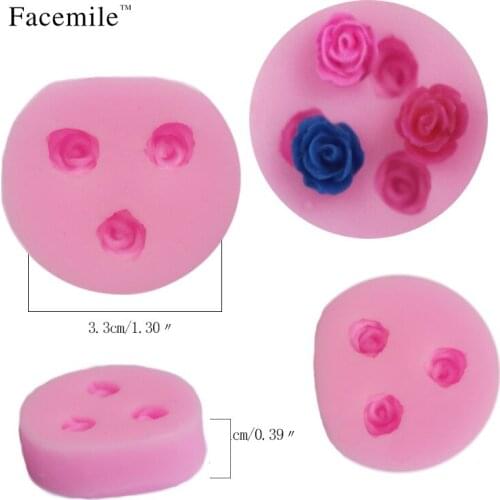Facemile 3D mini Rose Flower DIY Silicone soap Gift bakeware sets fondant cake molds chocolate mould 50-67