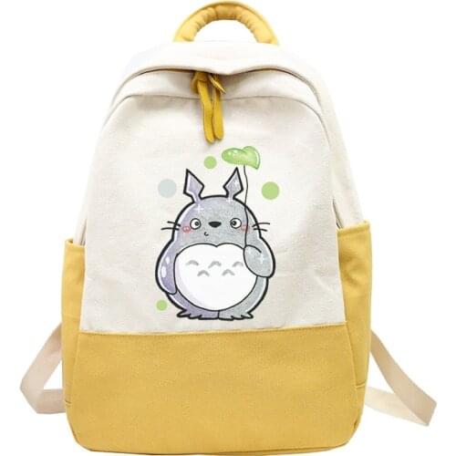 Anime Totoro Cosplay Canvas Backpack Student School Teenagers Schoolbag Laptop Travel Shoulder Bags Fashion Casual Rucksack Gift