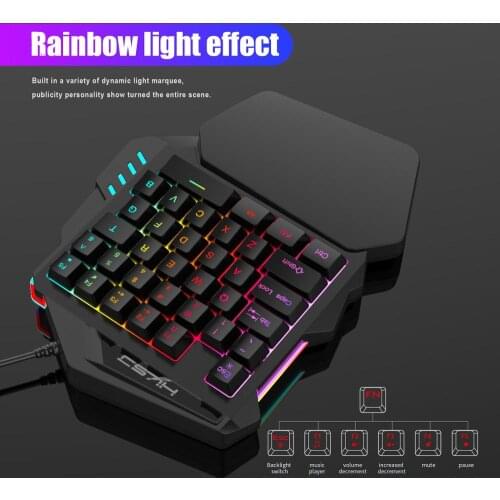 Gaming Mechanical Keyboard Hybrid Backlit Notebook Keyboard Computer Switch Gaming Keyboard For Tablet Pc Desktop Black Color