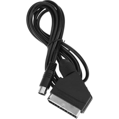 New V-pin Scart Cable 1.8M Replacement Cable For Sega Megadrive 1 Genesis 1 Master System 1 RGB AV Scart Cable