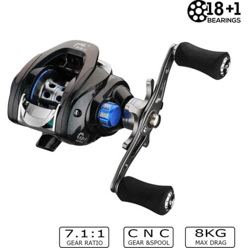 Baitcasting Reel 7:1:1 High Speed Dual Brake System 18+1BB Ultralight Fishing Wheel For Bass Carp Sea Fishing Accessories