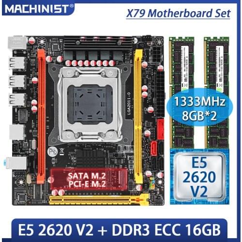 X79 desktop motherboard LGA 2011 set kit with Intel xeon E5 2620 V2 processor and 16G(2*8G) DDR3 RAM mini-itx mainboard X79 V2.7