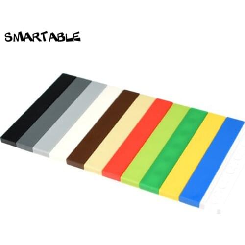 Smartable Tile 1x6 with Groove Flat Studs Building Blocks Parts Creative Toys For Kids Compatible Major Brands 6636 120pcs/lot