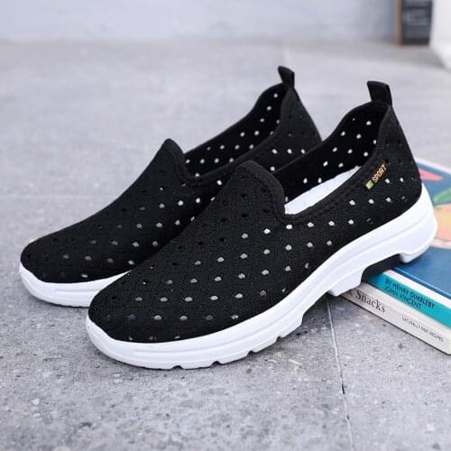 Summer Womens Loafers Mesh Knitted Breathable Ladies Ballet Flats Slip-on Shoes Sport Sneakers Woman Mom Comfortable Shoes