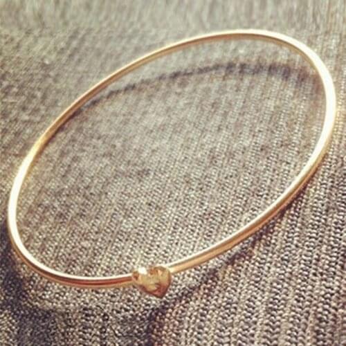 2015 Hot Charm Women Gold Heart Love Chain Bangle Bracelet Cuff Elegant Jewelry Gift # 79729