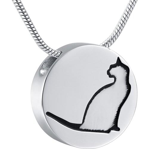 Memorial Jewelry Cat Cremation Urn Necklace Memorial Ashes Keepsake Jewelry Pendant - Engraved