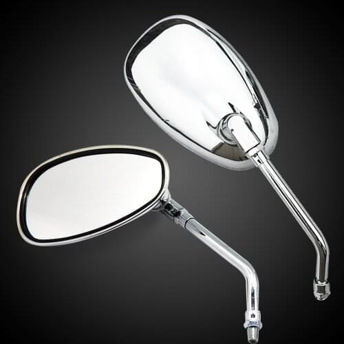 10mm Motorcycle Accessories Side Mirror Chrome oval Motorbike Rear View Mirrors FOR YAMAHA DRAGSTAR 250 400 XVS1900 FZ8N XJ6 TDM