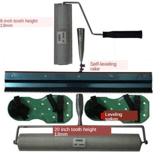 Cement Self-leveling Tool Kit Epoxy Floor Paint Roller Blade Spike Rake Construction Tools Y