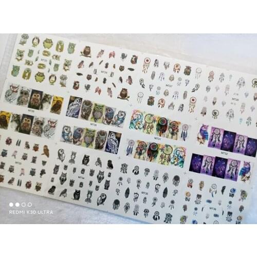 Lucky Dreamcatcher Designed Nail Art Sticker Artistic Owl Water Nails Decal Mascot Dream Catcher For Nails MT25-36