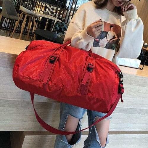 Nylon Foldable Girls Gym Bag Women Fitness Gymsack Training Yoga Bag Camping Travel Sportbag Fishing Workout Shoulder Bag 2019