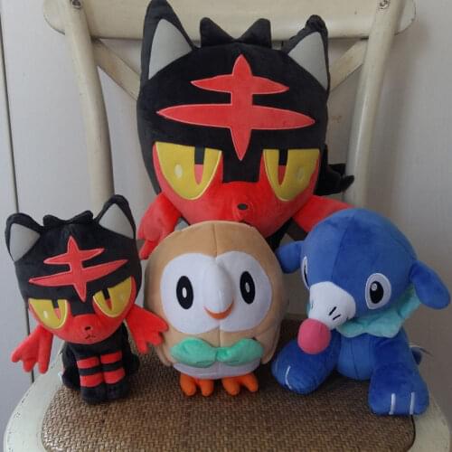 New Japan Rowlet Litten Popplio 20cm 40cm Toy Genuine sun moon doll Plush Toy Gift