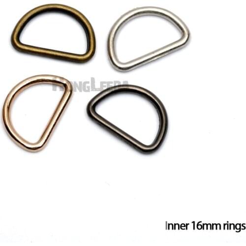 Wholesale 200pcs/lot 16mm metal round Alloy D Dee Ring adjustable buckles nickle/black/bronze/gold bag straps RDR-16mm