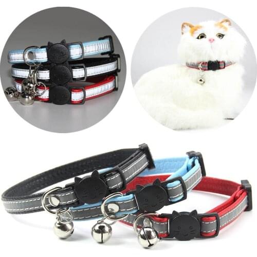 Quick Release Cat Collar With Bell Reflective Safety Puppy Necklace Designer Breakaway Collars for Cat Kitten Accessories Lot