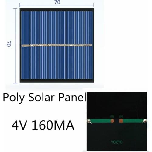 Poly Solar Panel 4V 160MA for Charging 2.4V Battery DIY Handmade Science Experiment 70*70MM