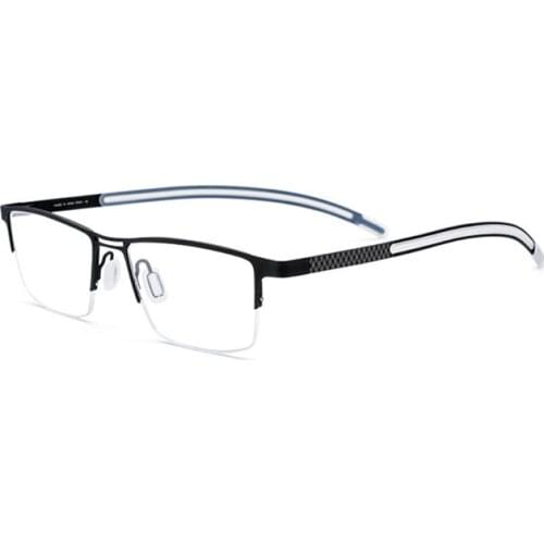 Logorela 1872 Pure Titanium Glasses Frame Men Square Myopia Optical Prescription Eyeglass Frame Man Antiskid Silicone Eyewear