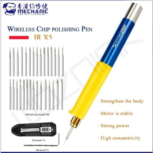 MECHANIC IR X5 Polish Pen Mini Electric Grinder Engraving Pen IC Chip Polishing Phone Motherboards IC Polish Tool Without Battey