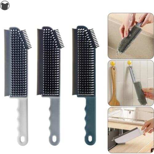 Silicone cleaning brush floor bathtub brush for kitchen and bathroom desktop glass scraper corner brush household cleaning tool