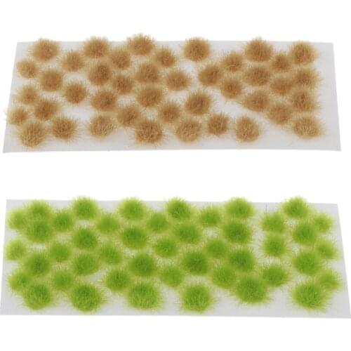 2pcs 1:48 Static Grass Tufts Model Terrain Tufts for Making Military Scene