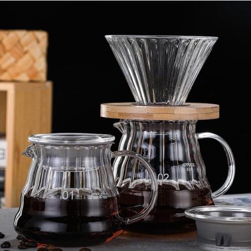 Seluna V60 Pour Over Glass Pot 600ml Range Coffee Server Pot Filter Carafe Drip Coffee Pot Tea Kettle Brewer Barista Percolator